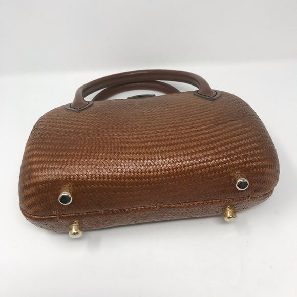 New Vintage Structured Woven Boho Handbag Brown - Picture 4 of 8